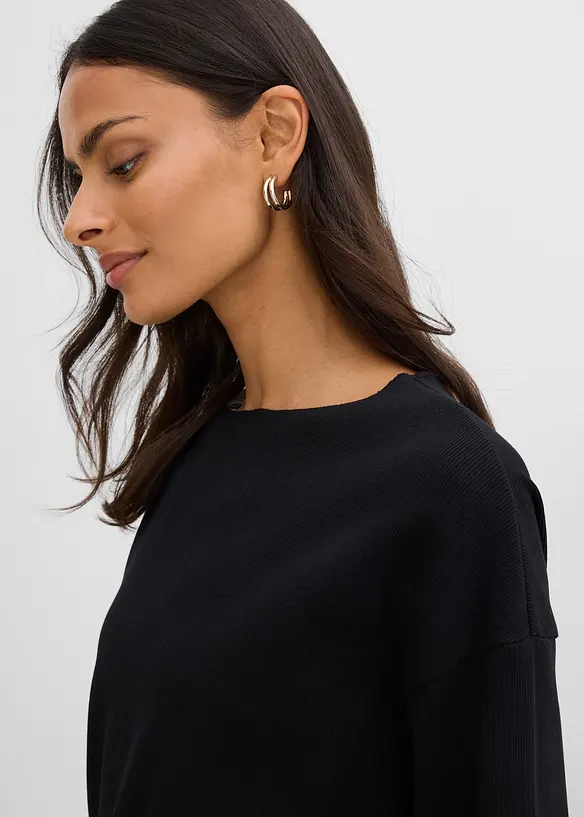 T-shirt manches longues côtelé, bonprix