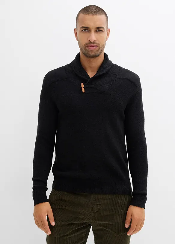 Pull en fine maille &agrave; col ch&acirc;le, bonprix
