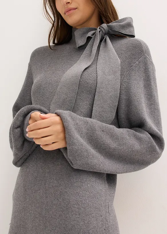 Robe en maille avec nœud, bonprix