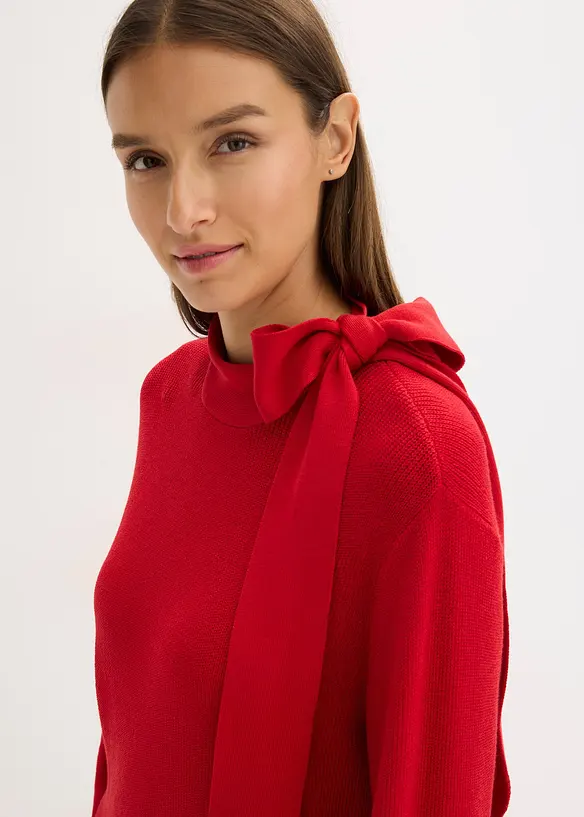 Robe en maille avec nœud, bonprix