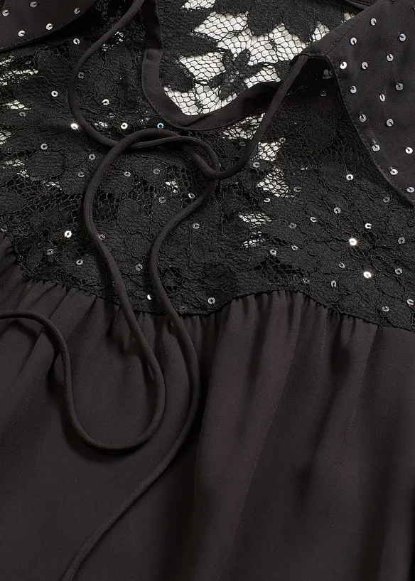 Blouse ample à dentelle, bonprix