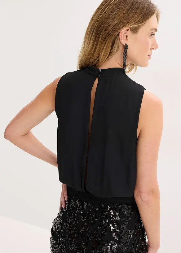 Robe avec jupe à sequins, bonprix