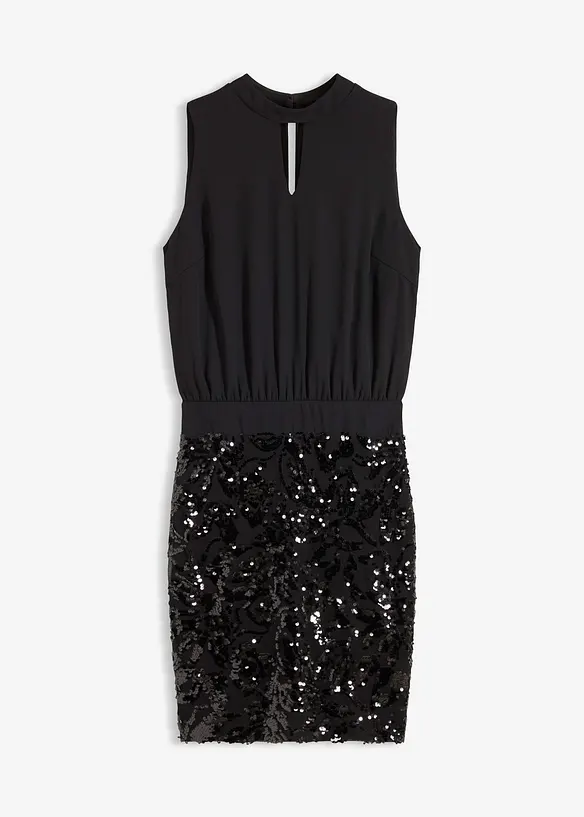 Robe avec jupe à sequins, bonprix