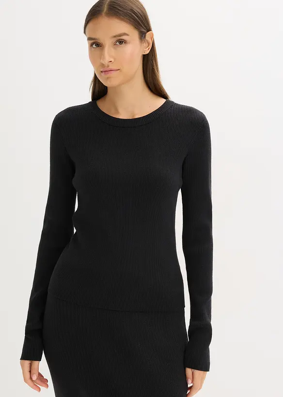 Pull doux en fine maille de viscose mélangée, bonprix