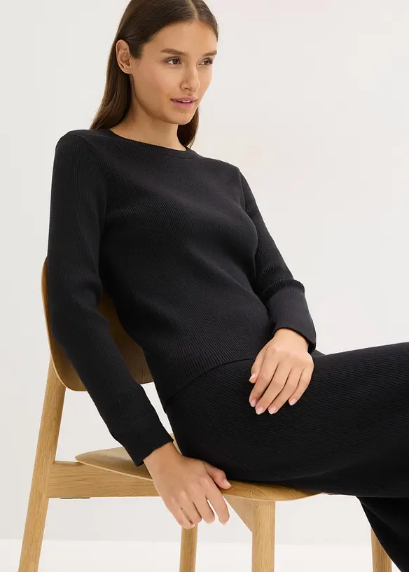 Pull doux en fine maille de viscose mélangée, bonprix