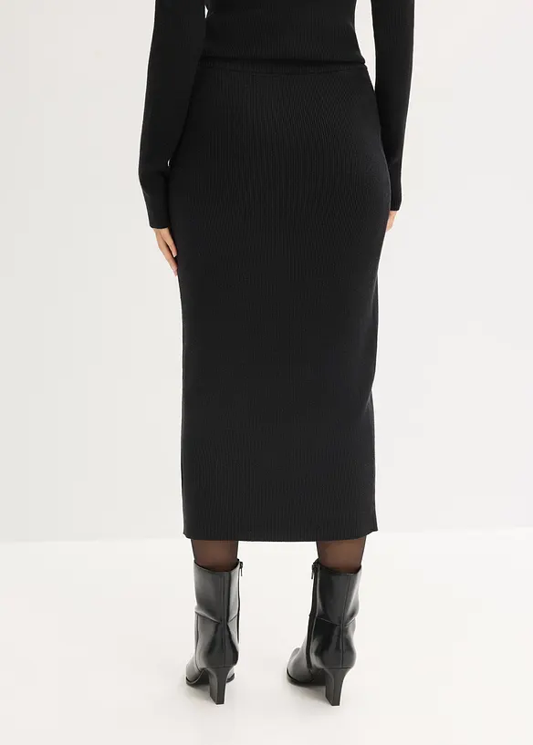 Jupe douce en fine maille de viscose mélangée, bonprix