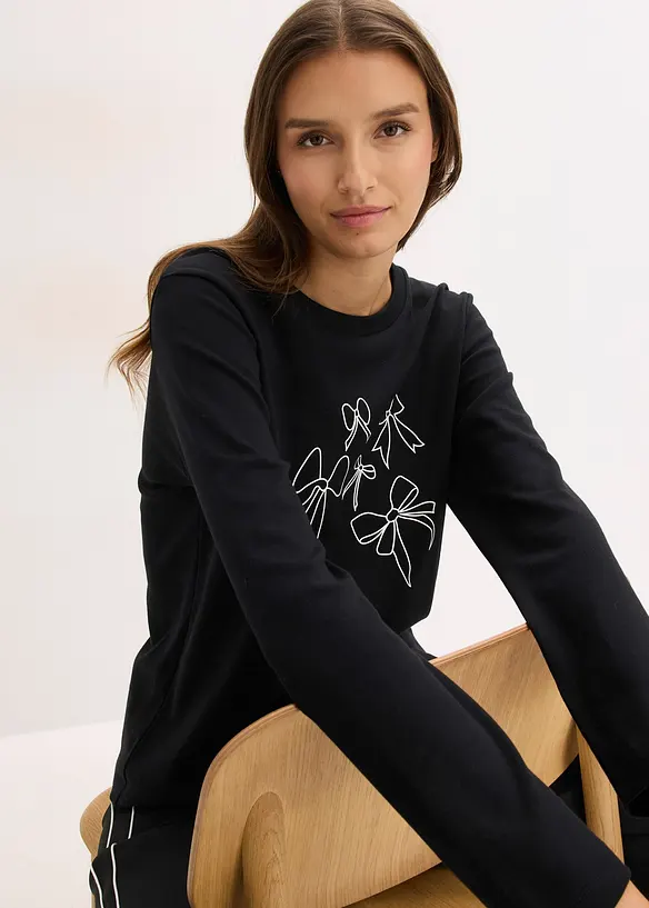 T-shirt manches longues 100% coton, bonprix