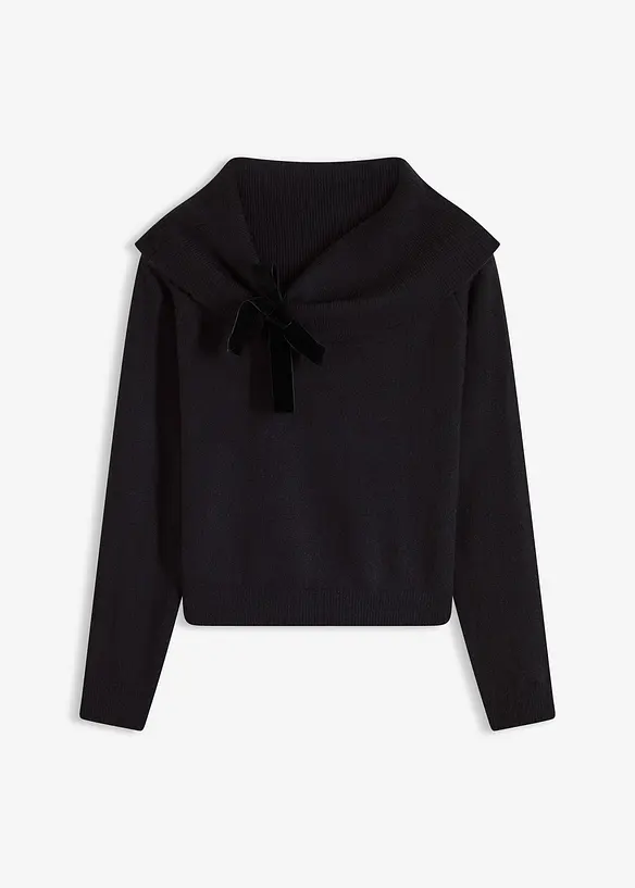 Pull oversize à encolure Bardot, bonprix