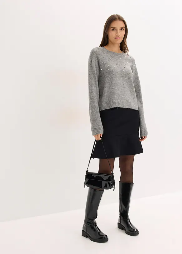 Mini-jupe en Punto di Roma confortable, bonprix