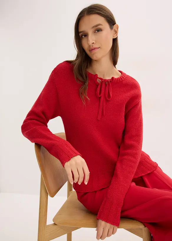 Pull en grosse maille avec lien à nouer, bonprix