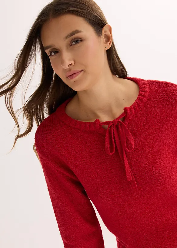 Pull en grosse maille avec lien à nouer, bonprix