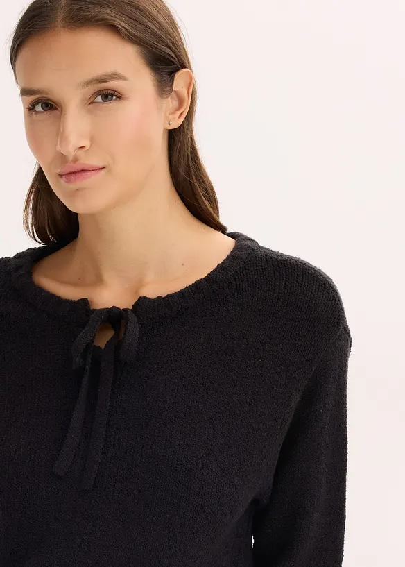 Pull en grosse maille avec lien &agrave; nouer, bonprix