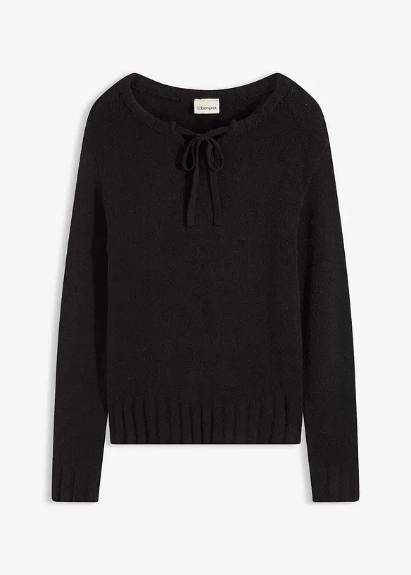 Pull en grosse maille avec lien &agrave; nouer, bonprix