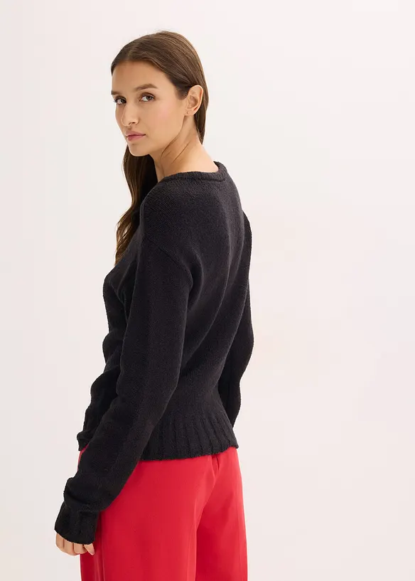 Pull en grosse maille avec lien &agrave; nouer, bonprix