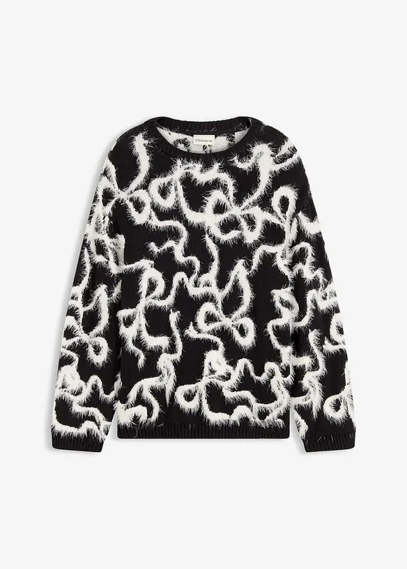 Pull doux en jacquard, viscose mélangée, bonprix