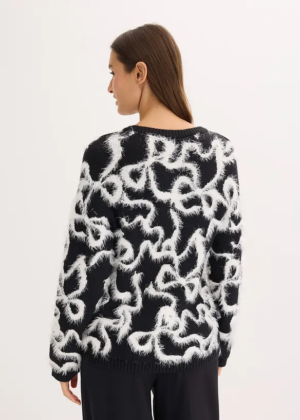 Pull doux en jacquard, viscose mélangée, bonprix