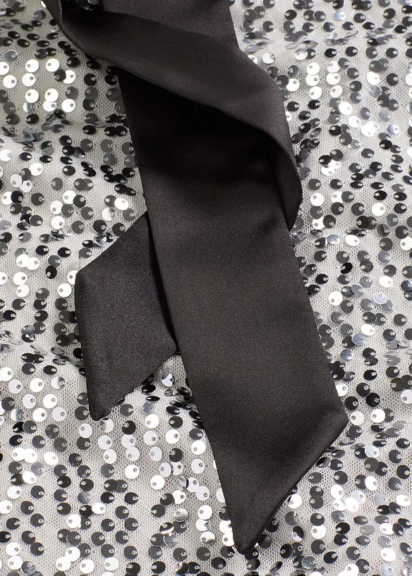 Robe à sequins et détail nœud, bonprix