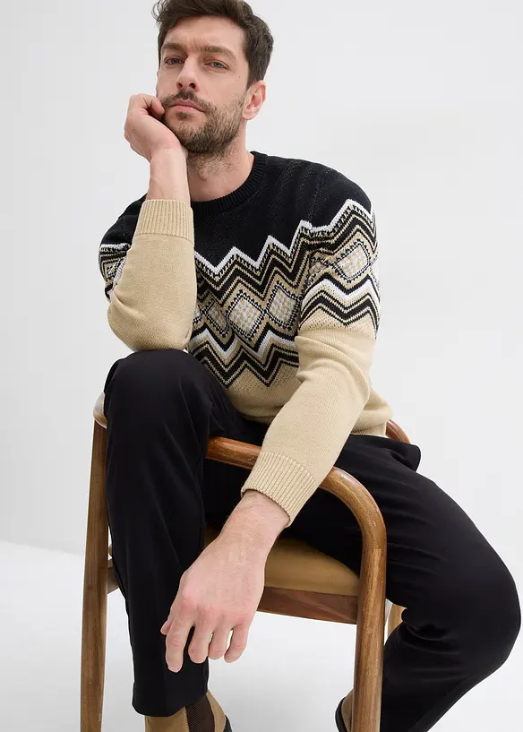 Pull doux à motif norvégien, bonprix