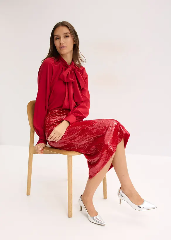 Jupe midi à sequins, bonprix