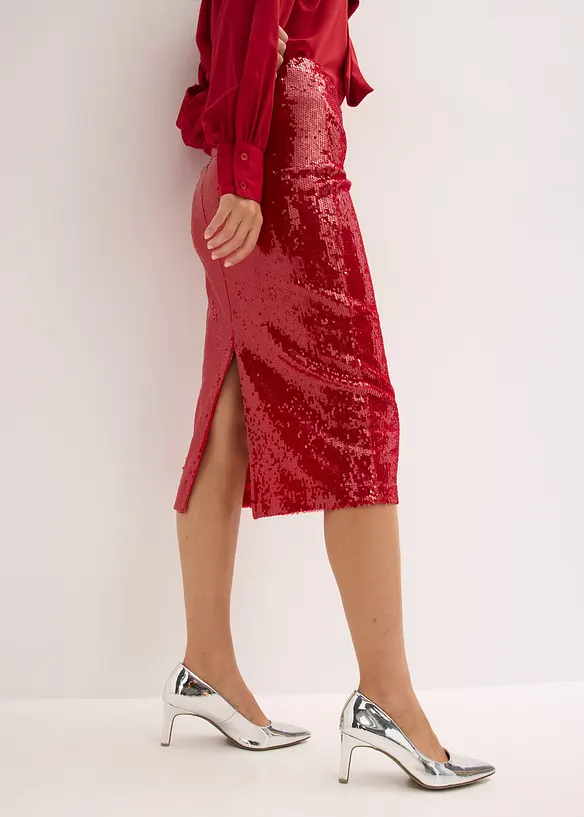 Jupe midi à sequins, bonprix