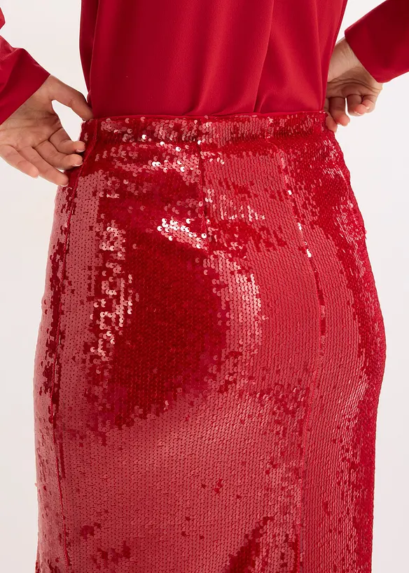 Jupe midi à sequins, bonprix