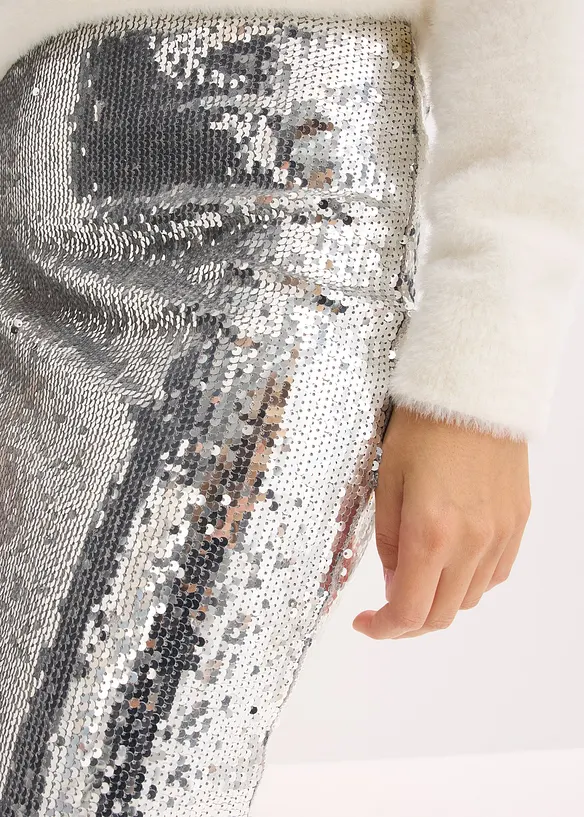 Jupe midi à sequins, bonprix