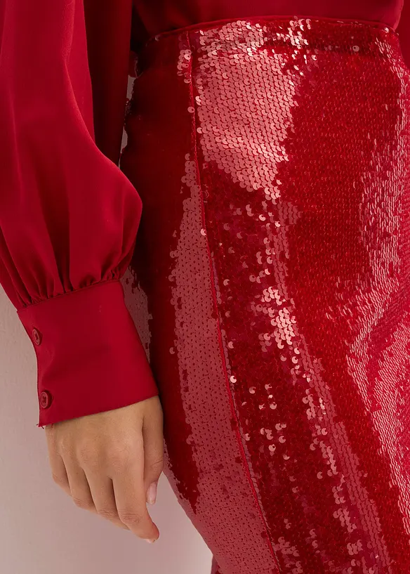 Jupe midi à sequins, bonprix