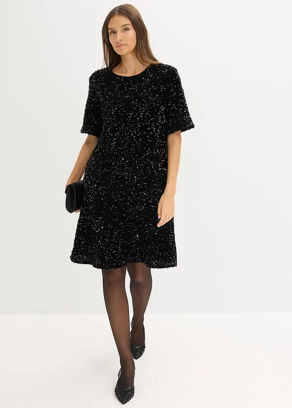 Robe courte à sequins, bonprix