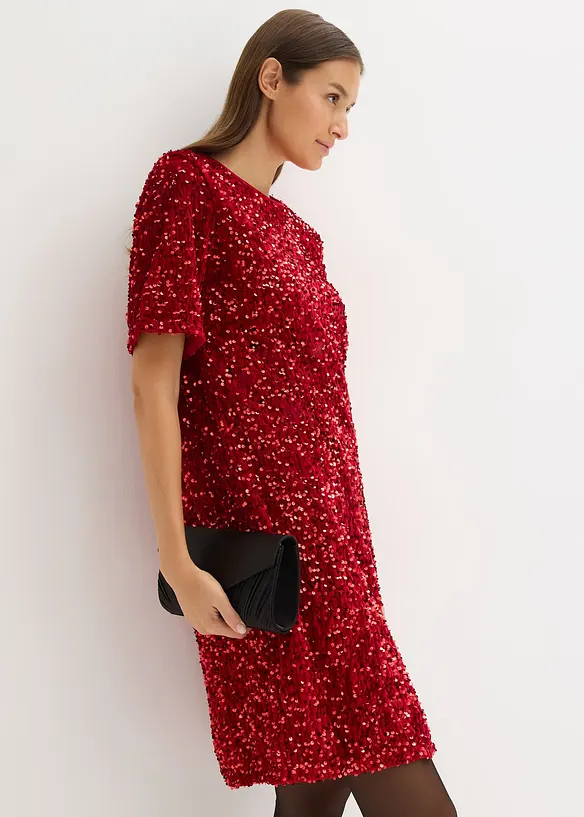 Robe courte à sequins, bonprix