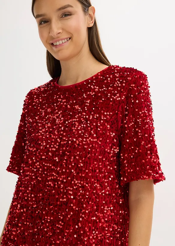 Robe courte à sequins, bonprix