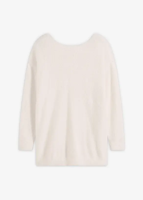 Pull long en maille poilue douce, bonprix