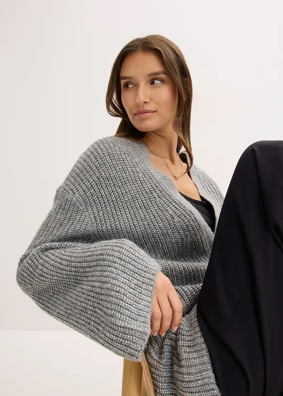 Gilet cache-cœur oversize, bonprix