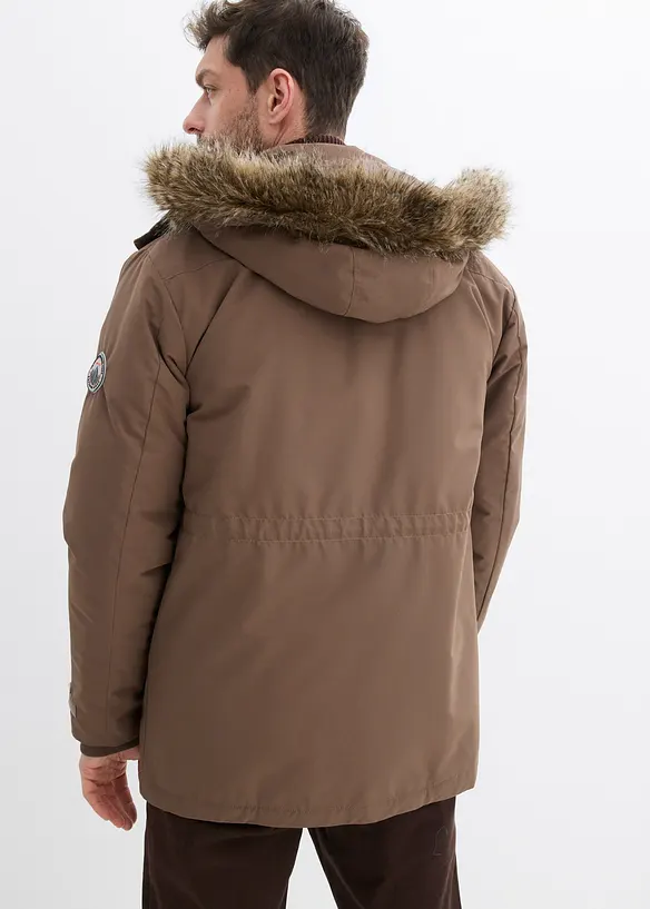 Parka rembourr&eacute;e avec doublure polaire et capuche amovible, bonprix