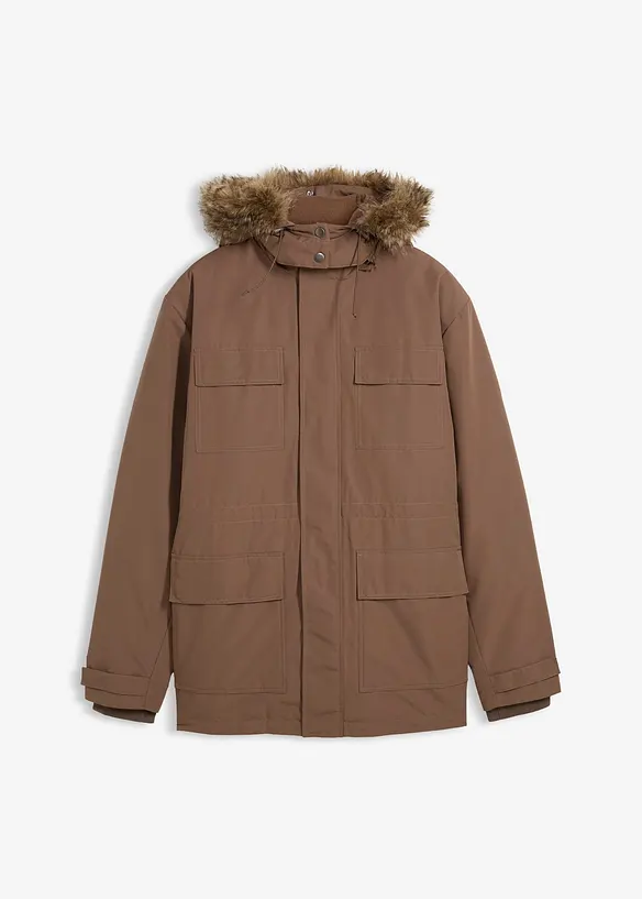 Parka rembourr&eacute;e avec doublure polaire et capuche amovible, bonprix