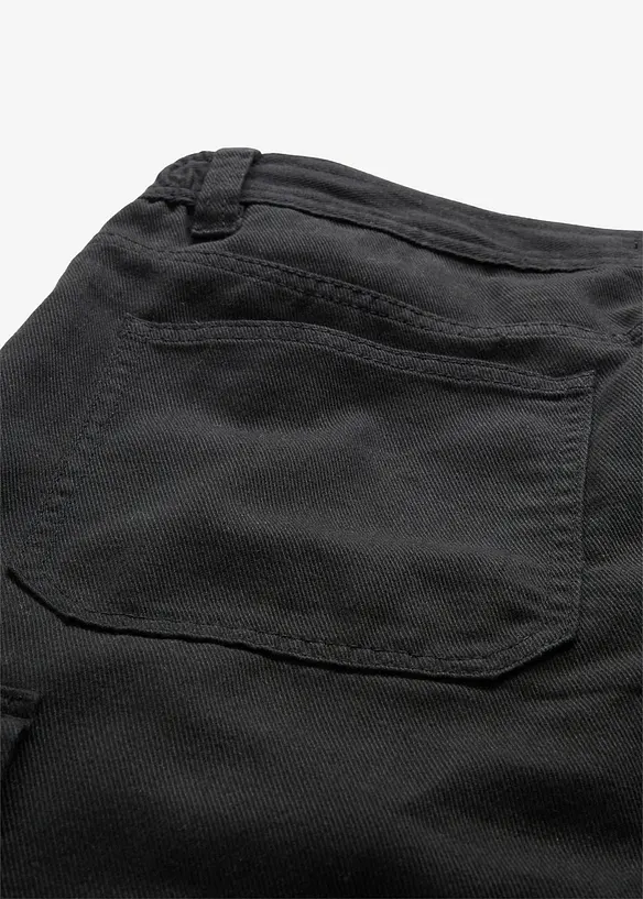 Pantalon cargo et loose à doublure chaude en flanelle et taille élastiquée, droit, bonprix
