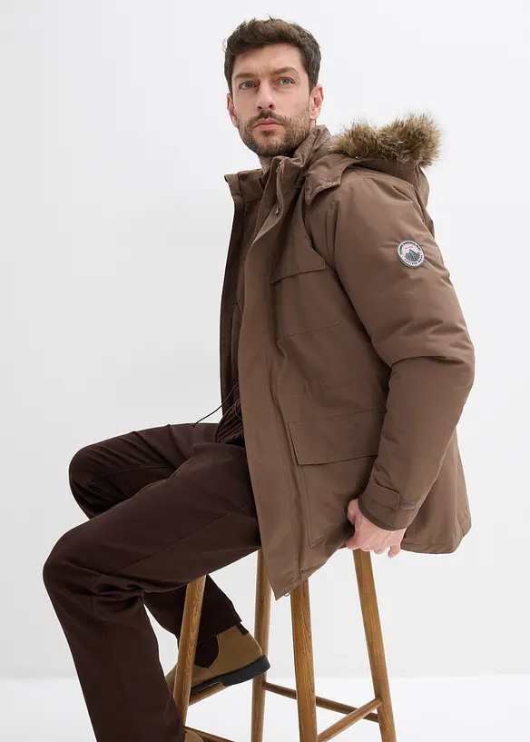 Parka rembourr&eacute;e avec doublure polaire et capuche amovible, bonprix
