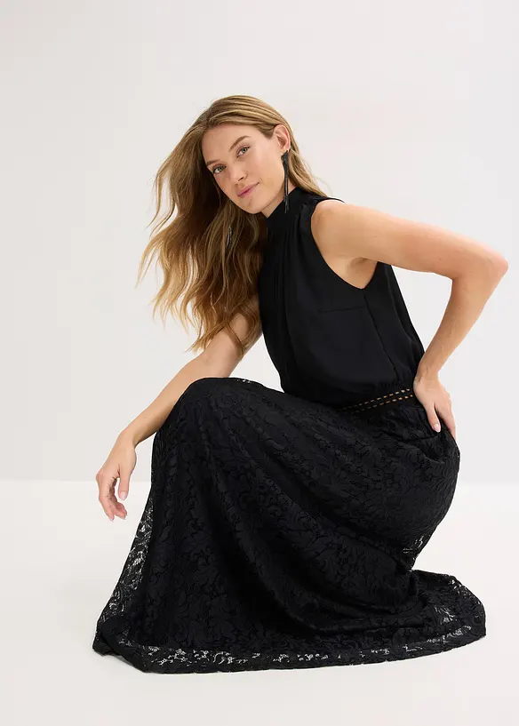 Robe longue avec jupe en dentelle, bonprix