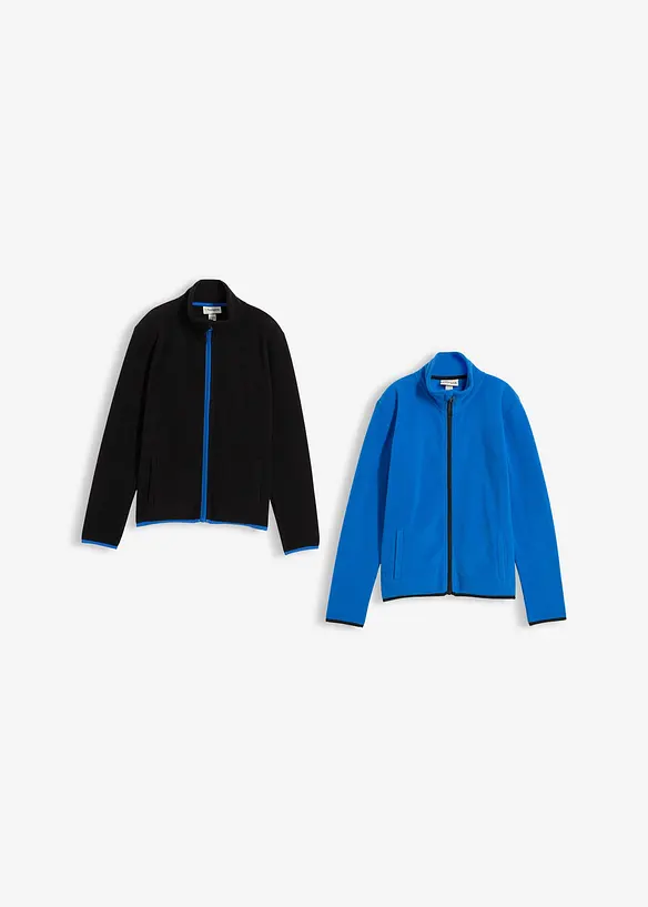 Lot de 2 vestes polaires à col montant, bonprix