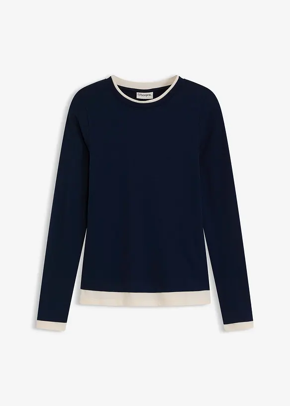 T-shirt manches longues en coton mélangé, bonprix