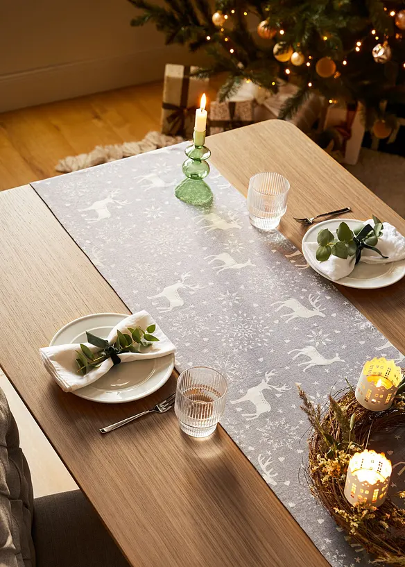 Chemin de table à motif de Noël, bonprix
