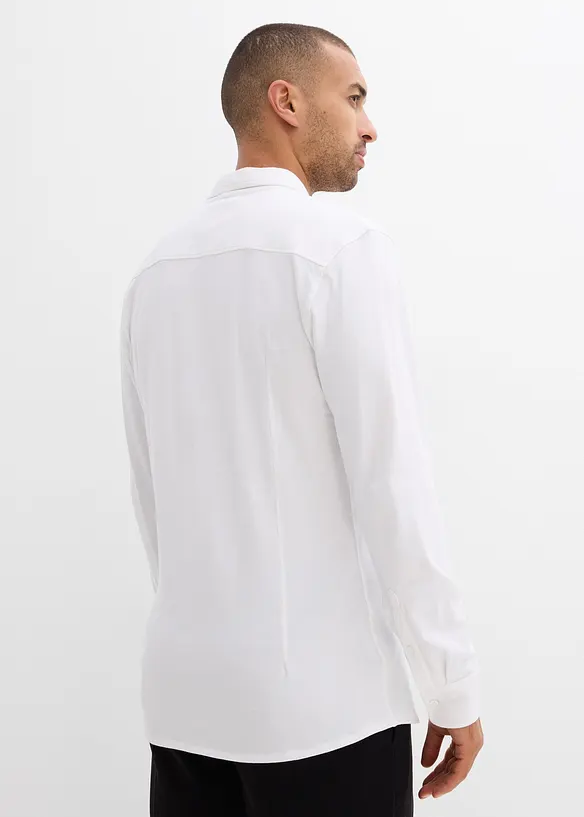 Chemise en piqué de coton ultra-extensible, slim, bonprix