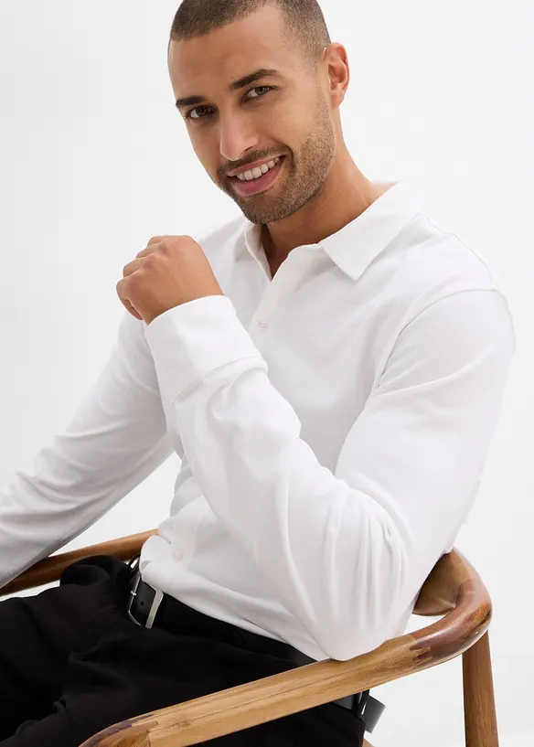 Chemise en piqué de coton ultra-extensible, slim, bonprix