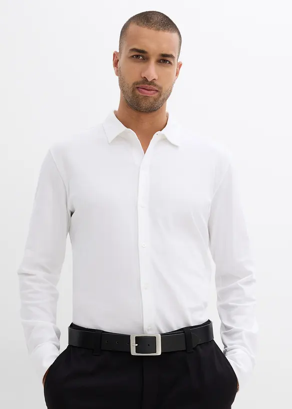 Chemise en piqué de coton ultra-extensible, slim, bonprix