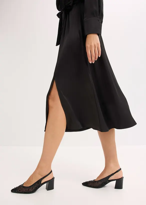 Robe midi en satin brillant, bonprix