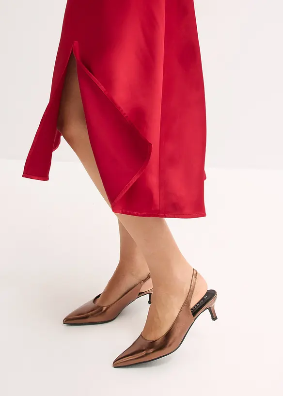 Robe midi en satin brillant, bonprix