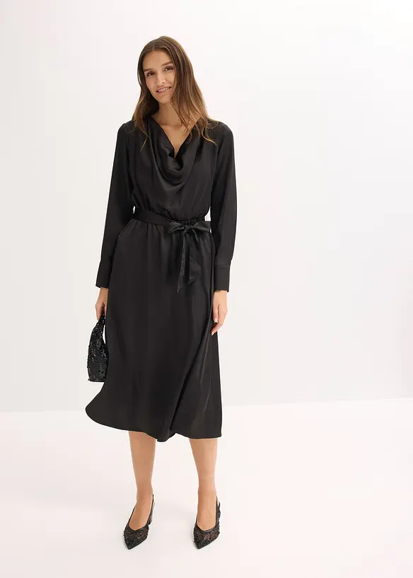 Robe midi en satin brillant, bonprix