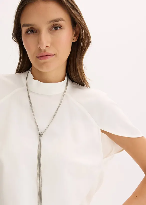 Blouse élégante à manches courtes en satin brillant, bonprix