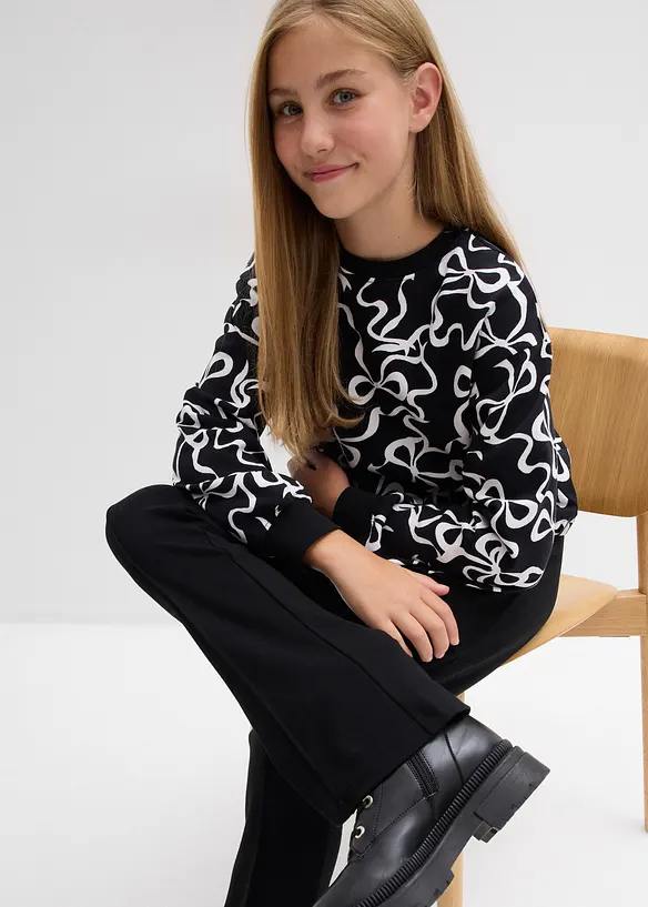 Pantalon évasé en jersey coton épais, bonprix