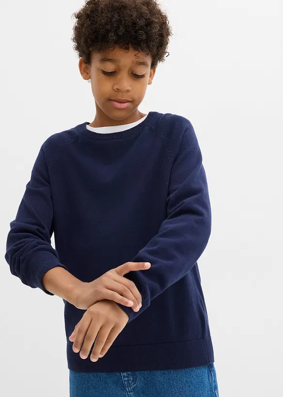 Pull en fine maille 100% coton, bonprix