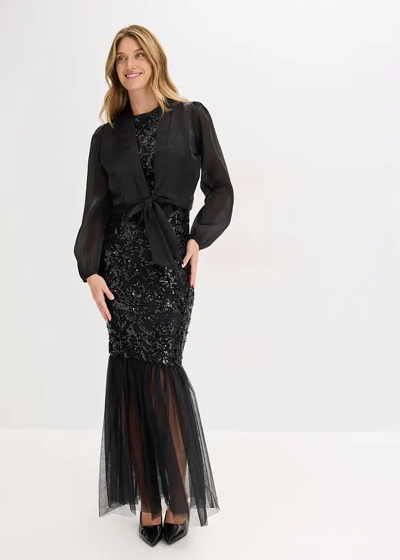 Boléro en tulle fin avec détail à nouer, bonprix